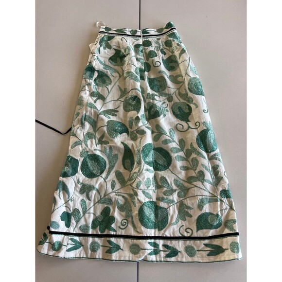 Lug Von Siga Green Embroidered Skirt Cream 38 EU - Picture 4 of 5